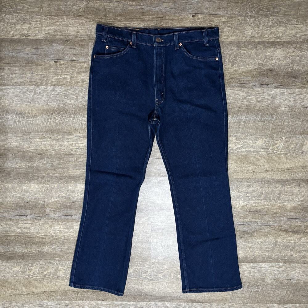 Vintage Levi's 517 Jeans Men's 40x32 Dark Wash Boot Cut Orange Tab MADE IN USA